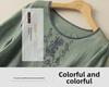2024 Chinese Style Embroidered Three-Quarter Sleeve Cotton-Linen Pullover