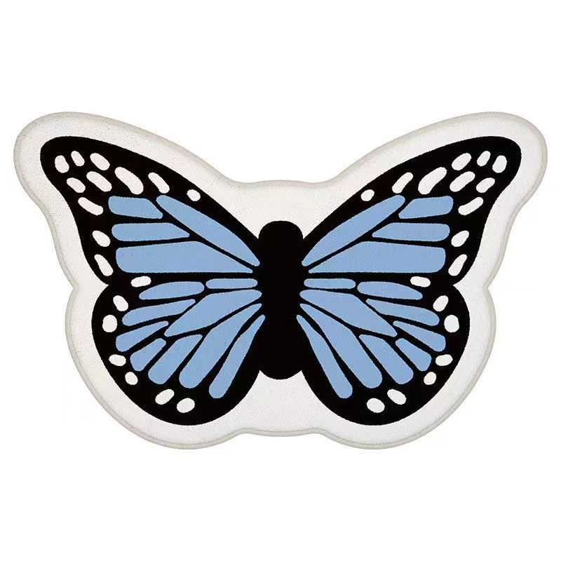 Butterfly Shaped Living Room Carpet Bedroom Entrance Floor Mat Anti-slip Bathroom Mat
