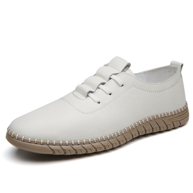 

[Manual sewing] Soft leather soft sole/Men s one-pedal casual little white shoes Douyin 2025 straight 38 белый