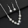 Bracelet Earrings Shining Necklace Wedding Party Rhinestone Jewelry Set  Women