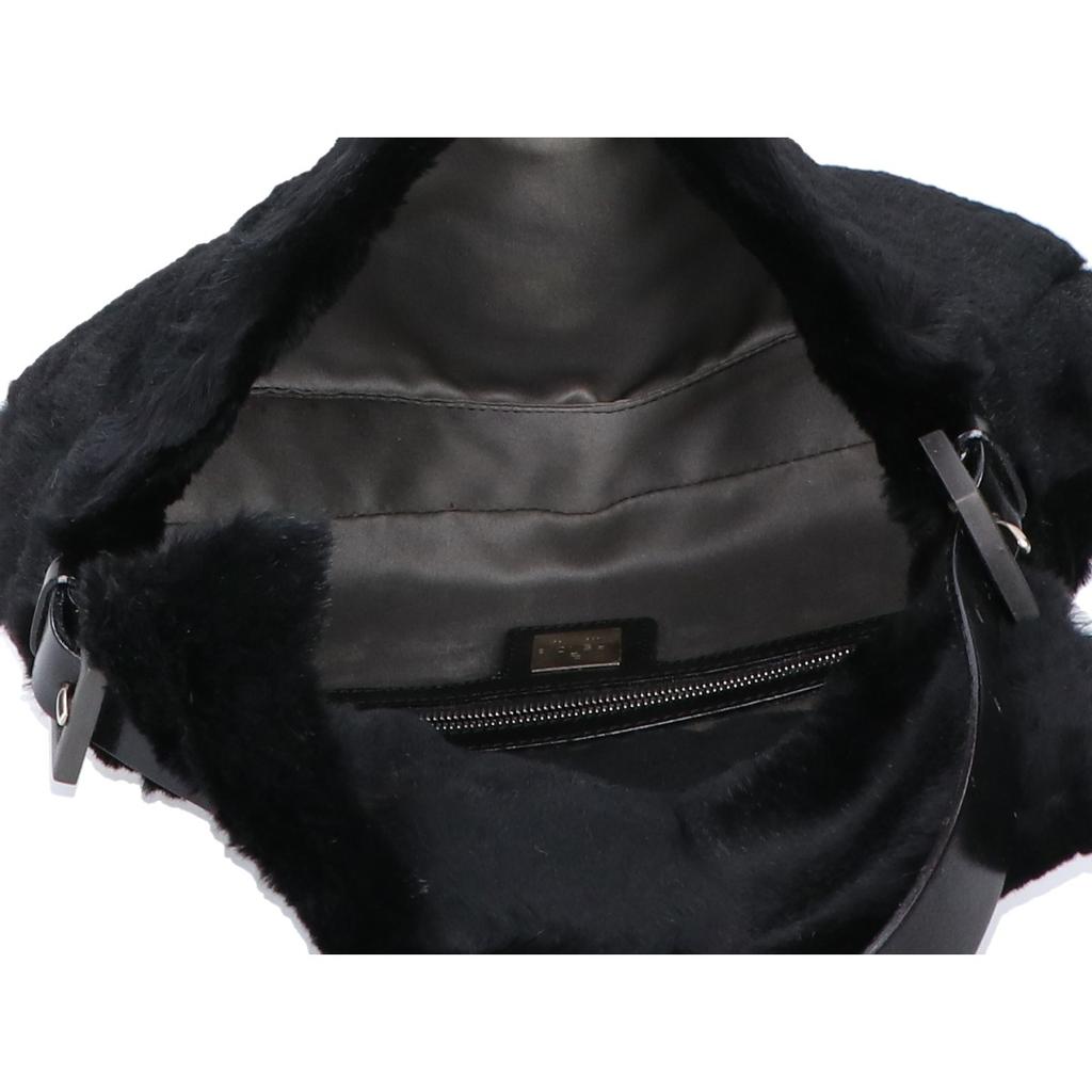 FENDI [Excellent Condition] 2321-26424-099 Fur and Leather Mamma Bucket One Shoulder bag blackUsed