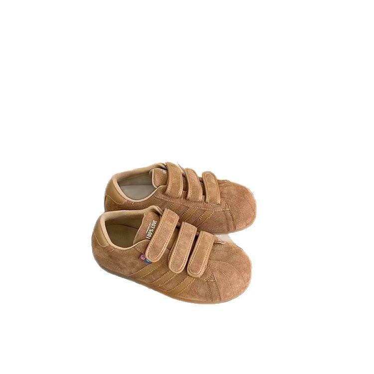 2025 autumn new leather platform training shoes women's versatile Velcro retro fashion casual sports shoes