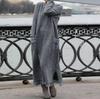 Solid Color Round Neck Loose Lace Plus Size Knitted Pullover Dress