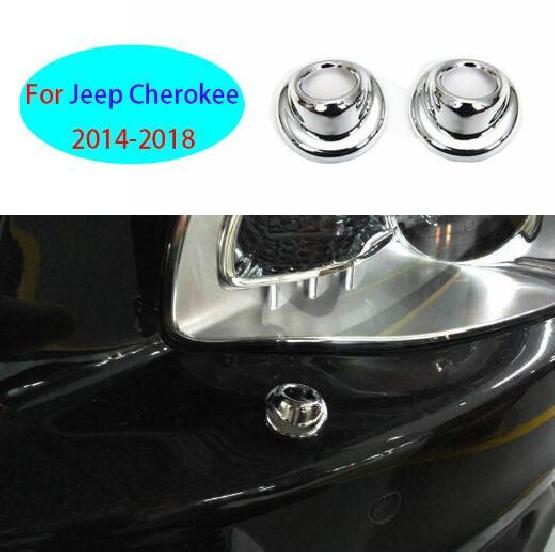 For Jeep Cherokee 2014-2018 Chrome Car Exterior Headlight Cleaning Nozzle Trim