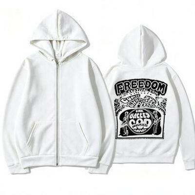 Herren Europäischer Street Style Buchstabendruck Reißverschluss Hoodie - Frühling/Herbst Locker Lässige Jacke