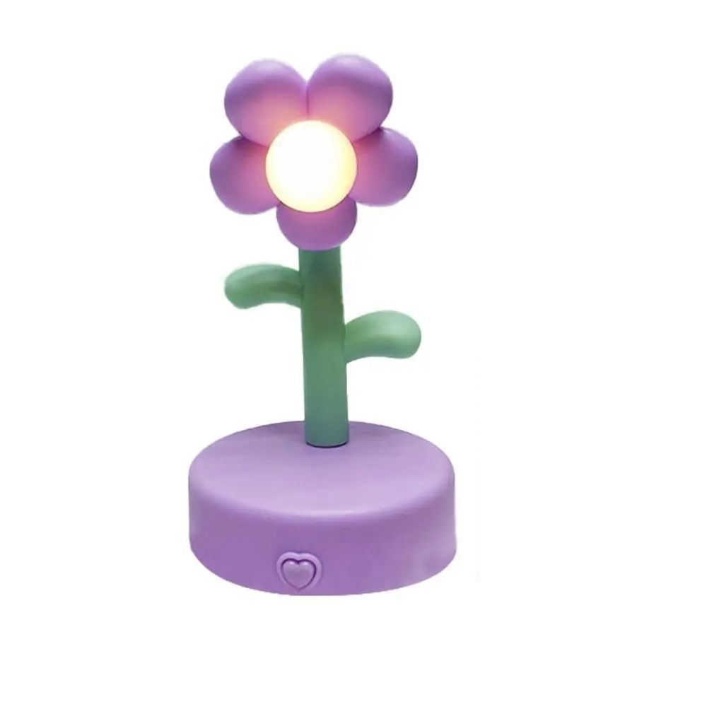 

Прекрасная настольная лампа Милые окружающие светильники Универсальный декоративный светодиодный ночник в виде цветка Детский праздничный подарок фиолетовый
