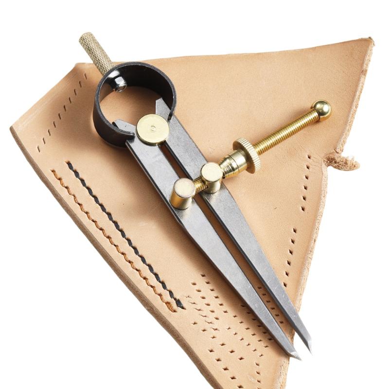 1 Piece Adjustable Compasses Gauges Leathercraft Line Marking Gauge Wing Divider Rotating Scratch Gauge Handcraft Leather Tool
