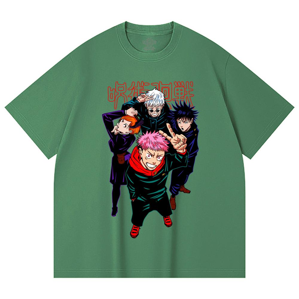 230 Gsm 100% Cotton Jujutsu Kaisen V12 Jujutsu High Print Unisex Heavy Cotton T Shirt