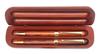 Takizawa Rosewood Twist Ballpoint Pen and Mechanical Pencil Set 1457 of In a Wooden Case Taiwan-Made (Pack 2) (Q-RW1457-2)
