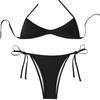 New European And American Sexy Tether Neck Micro Pleated Triangle Bag Beach Bikini