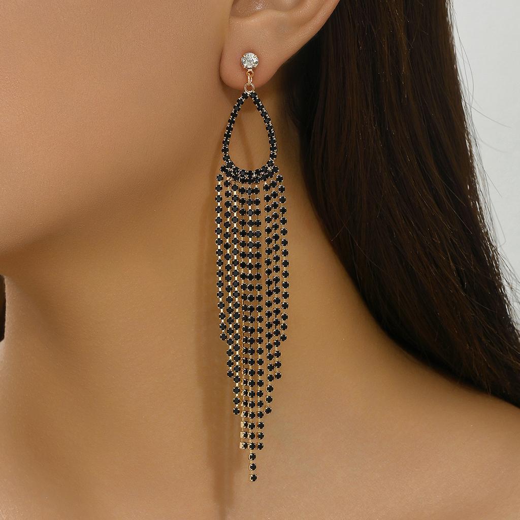 Trendy Teardrop Long Tassel Earrings - Chic Versatile and Influencer-approved