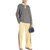 adidas Originals Women's Striped Long Sleeve Polo Shirt Brown Blue KU8352
