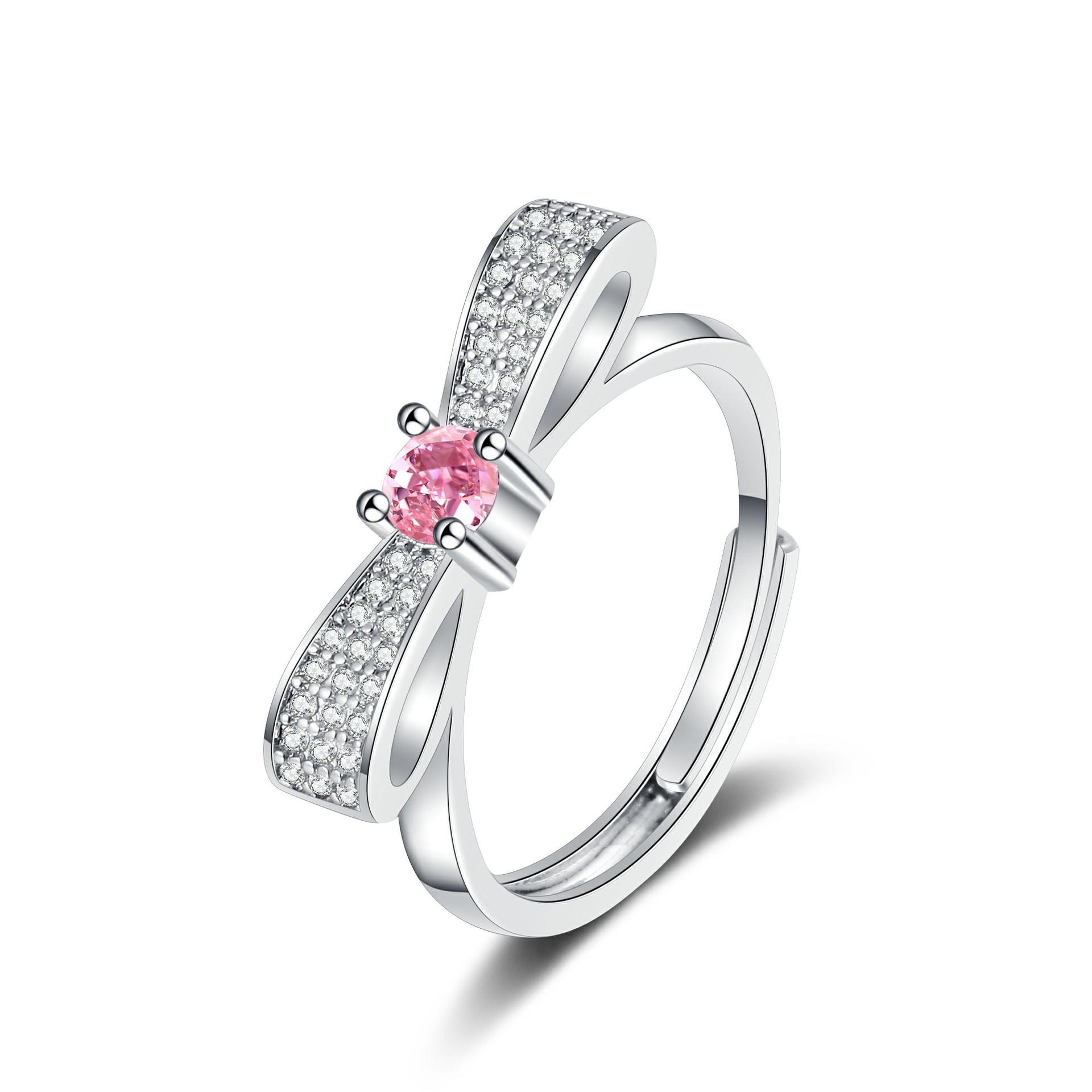 

Niche Light Luxury Exquisite Pink Love Ring Fashionable Versatile Personality High Sense Opening Sweet Cool Wind Ring 2026 Resizable