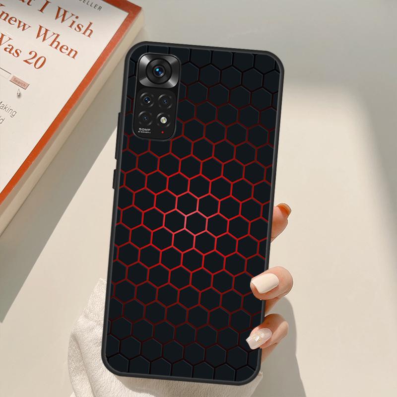 Lumini hexagonale 3D pentru Redmi 10A 10C 9A 9C 9T K40 K50 Husă pentru telefon pentru jocuri pentru Redmi Note 11S 10S 9S 9 10 11 Pro