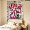 Pink Panther Wall Tapestry Aesthetic Wall Hanging Printed Fabric Blanket Decorative Tapestries For Bedroom Living Room Home Decor