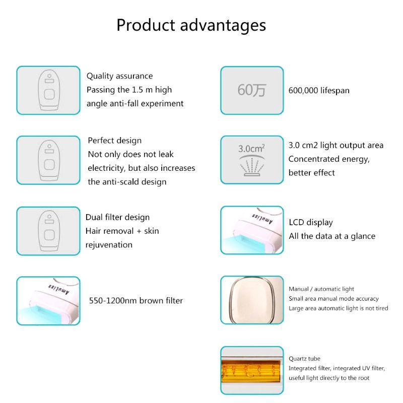 600000 professional permanent IPL epilator LCD hair removal electric