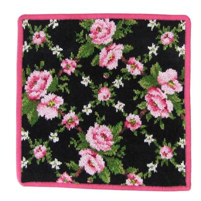 FEILER Amelie Black Pink Handkerchief Hand Towel 25cm (Failer) [Item]