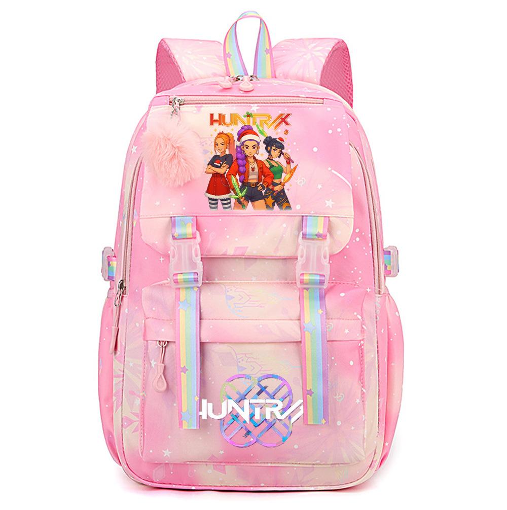 Cartoon Weihnachten KPop Dämonenjäger Bedruckter Rucksack mit großem Fassungsvermögen, wasserdicht, für Teenager, Schüler, Mädchen, Jungen, Schultasche, Bücherrucksack, Damen, wasserdichte Reisetasche