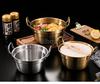 Kitchen Stainless Steel Korean Ramen Pot Double Handle Rust-proof Soup Noodle Small Pot Durable Gold Silver Milk Pot Cuisine