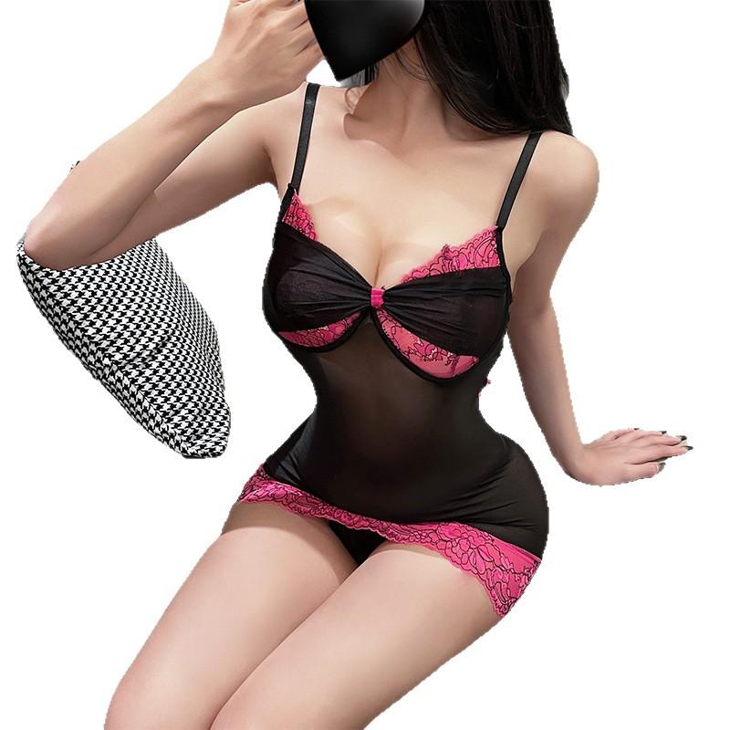 Sexy suspender skirt pure lace with steel rim hip skirt hot temptation sex uniform abstinence