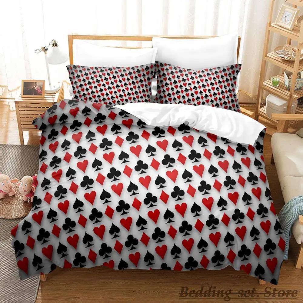 HIGH CARD Poker Bedding Set Single Twin Full Queen King Size Bed Set Adult Kid Bedroom Duvetcover Sets Anime Parure De Lit