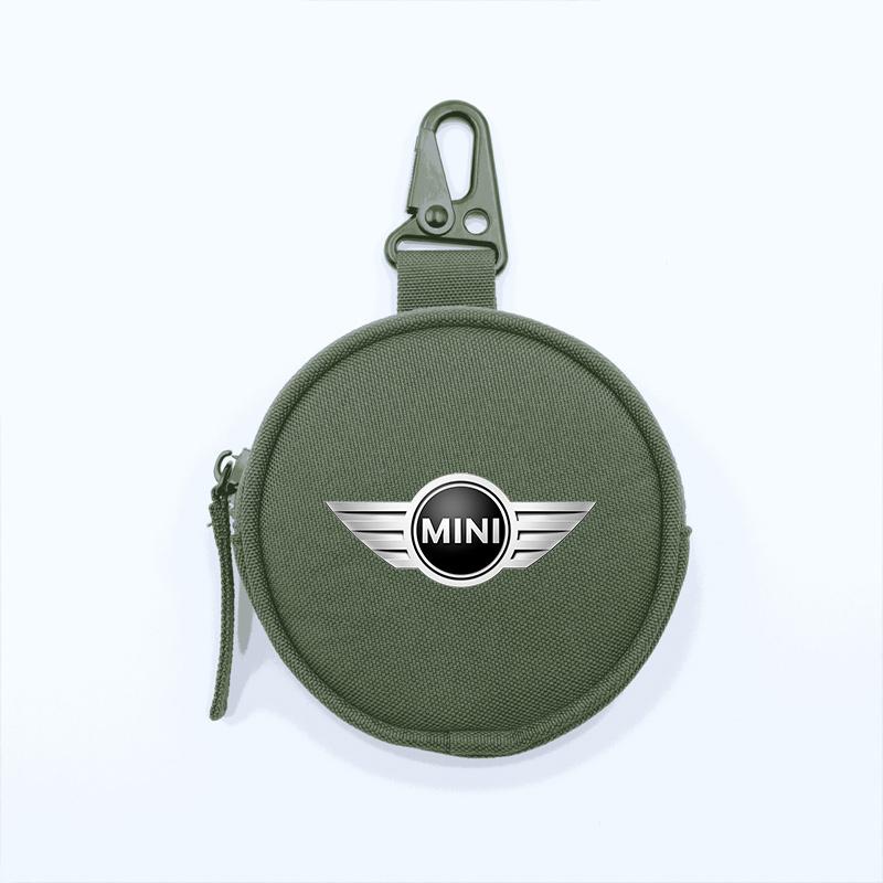 

Car Logo Portable Keychain Wallet Coin Storage Bag Decoration For BMW Mini Cooper R50 R53 R55 R56 R60 R61 F54 F55 Accessories зелений