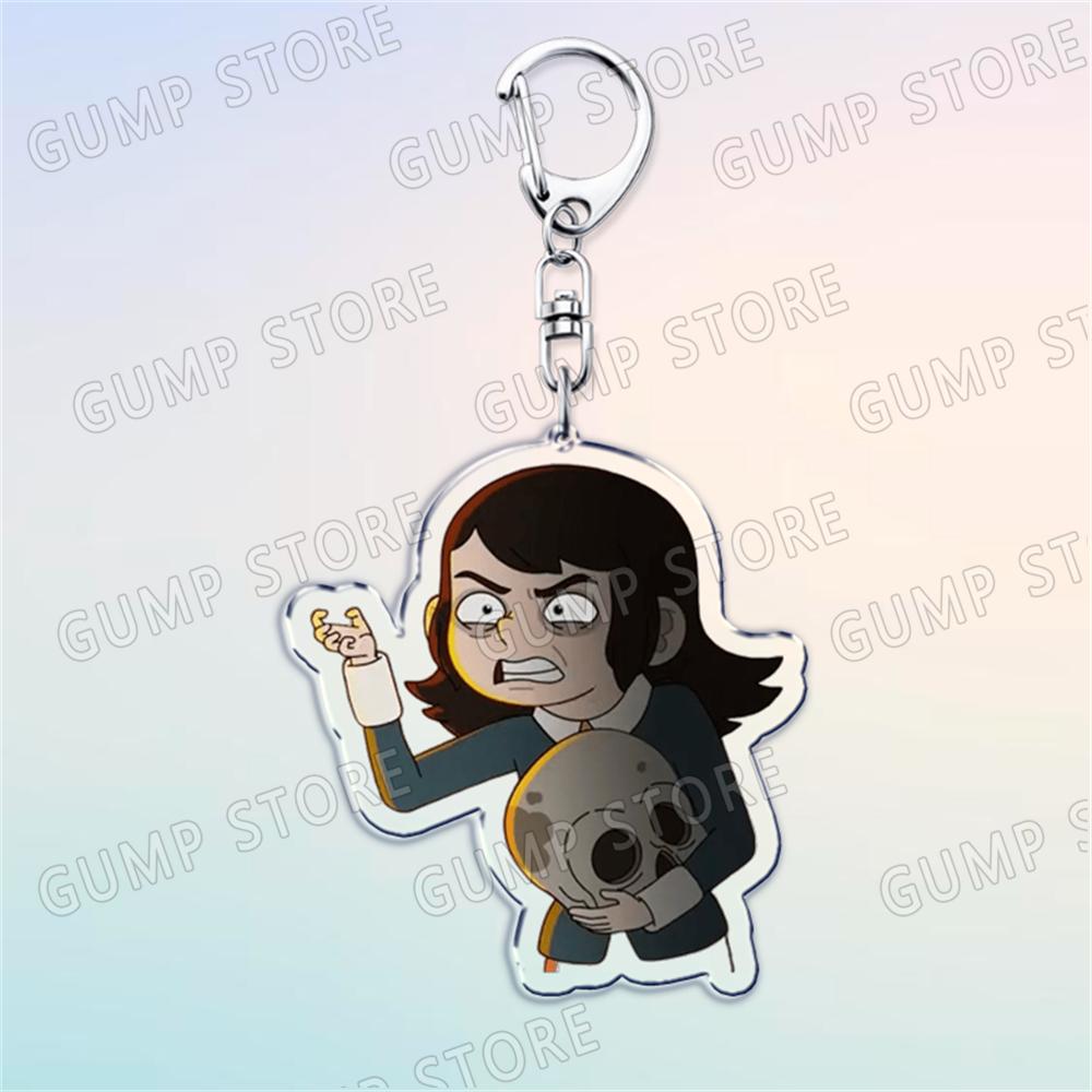 Cute Horror Anime Keychain for Accessories Haunted Abaddon Keyring Jewelry Cecil Hotel Esther Nathan Freeling Fans Friends Gifts