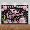 Spanish Happy Birthday Theme Background Supplies Colorful Balloon Birthday Party Decor Backdrop Banner Kid Gift Photo Shoot Prop