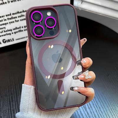 Luxuriöse Magnetische Stoßfeste Transparente Handyhülle Für iPhone 15 14 13 12 11 Pro Max Plus Mbile Hülle Glass Linsenschutz Magsafe