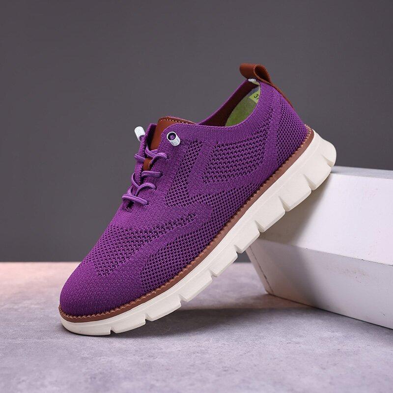 Popular Fashion and Lightweight Running Shoes Lace-up Sports and Leisure Men's Shoes Breathable Fly-woven Loafers Men's Large-size Men's Shoes