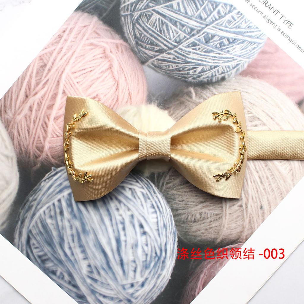 Men'S Styled Bow Tie, Wedding Celebration Groom Best Man Wedding Banquet Solid Color Bow Tie, Polyester Silk Yarn Bow Tie