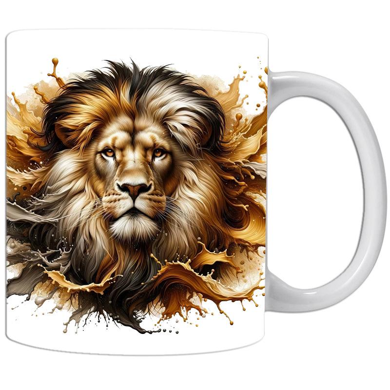 Lion Cat Ceramic Coffee Mark Cup Tea Cup New Holiday Gift King Mug