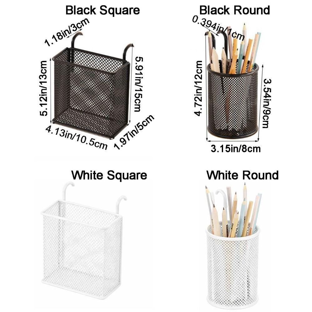 Wall Mounted Metal Hanging Basket Space Saving Stationery Storage Box Pen Holder  Home