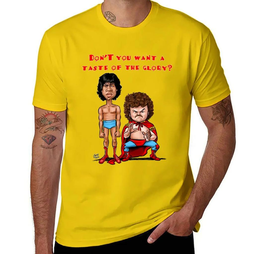 Nacho Libre Taste of the Glory T-shirt Funnys Oversizeds Mens Plain T Shirts