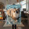 Sea water puppy kitten Print Flannel Blanket,High quality Comfortable for All Seasons,Home Decor,Warmth and Comfort,Perfect for Christmas Gifts