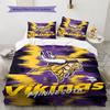 Minnesota Vikings Pattern Bedding Set Quilt Cover Pillowcase Home Decor Gift (1 * Duvet Cover + 2 * Pillowcase, Without Core)