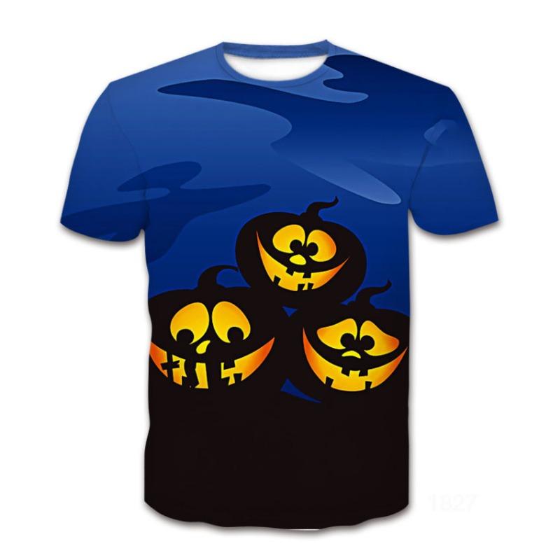 Summer Sports 3D Digital Printing Pumpkin Lantern Series Theme T-shirt Men's Short Sleeve
