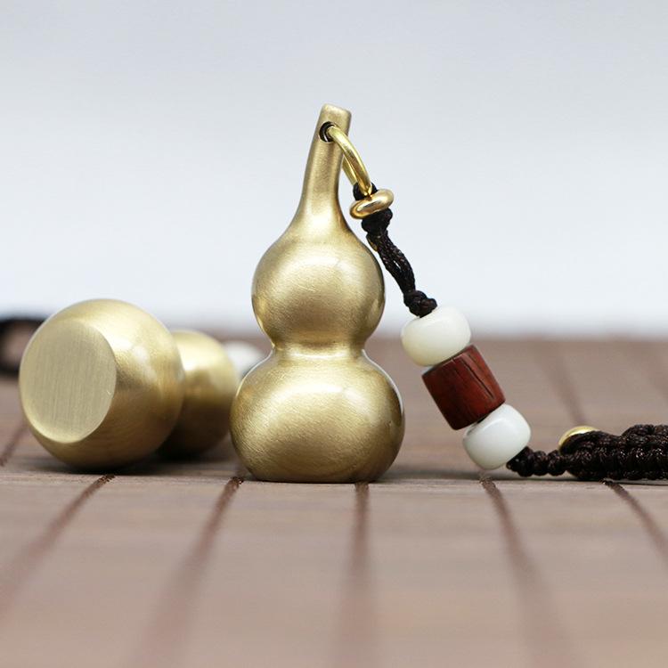 

Креативный брелок в виде тыквы из латуни с плетеной веревкой - подвесное украшение унисекс