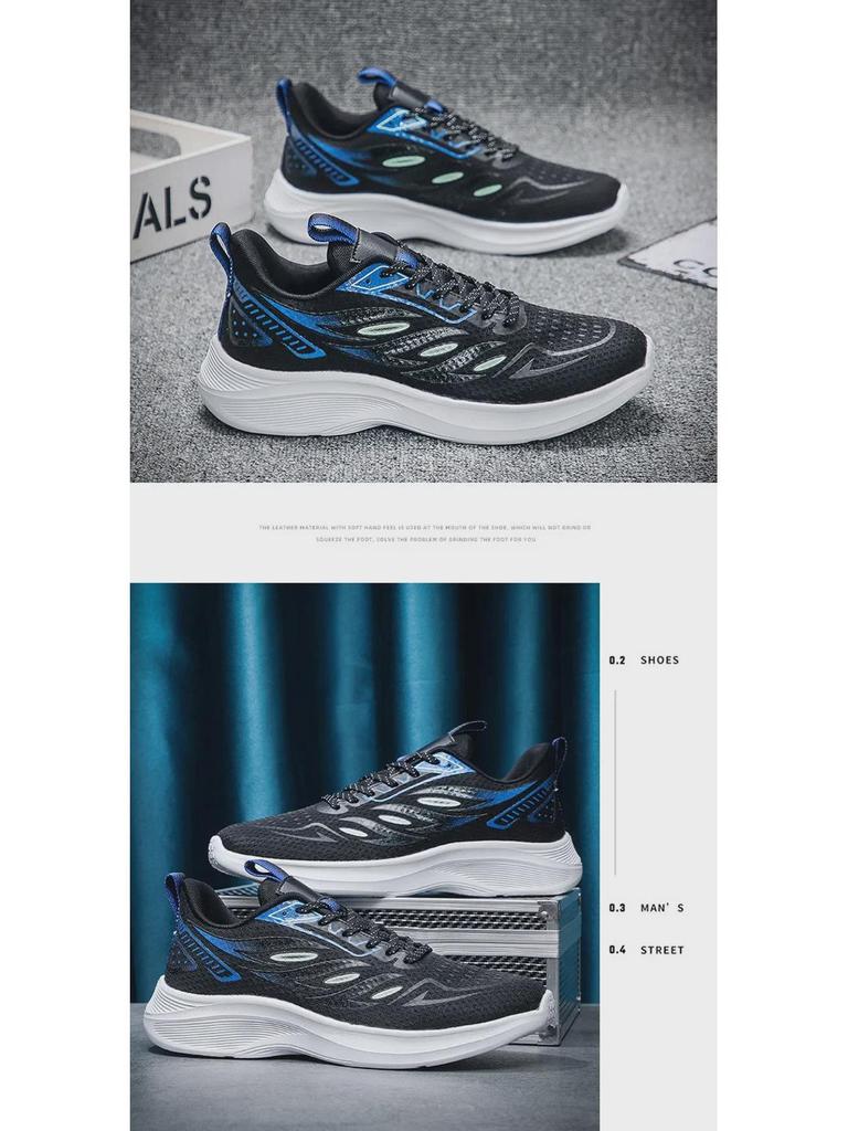 Herren Laufschuhe mit doppellagigem Netzgewebe, extra groß - Frühling/Herbst, Stoßdämpfend, Erhältlich in den Größen 46-50, Ideal für Jugendliche und Studenten