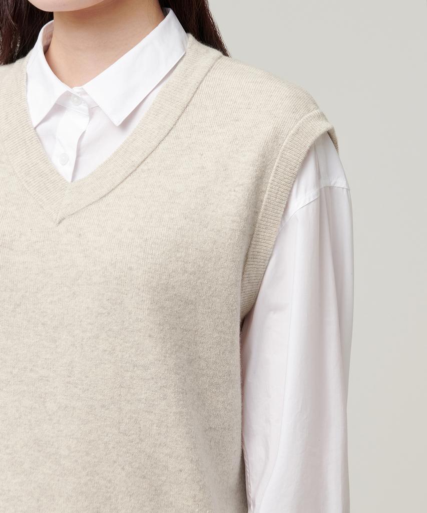 MUSINSA STANDARD WOMAN Women'S Lambswool Knit Vest [Oatmeal]