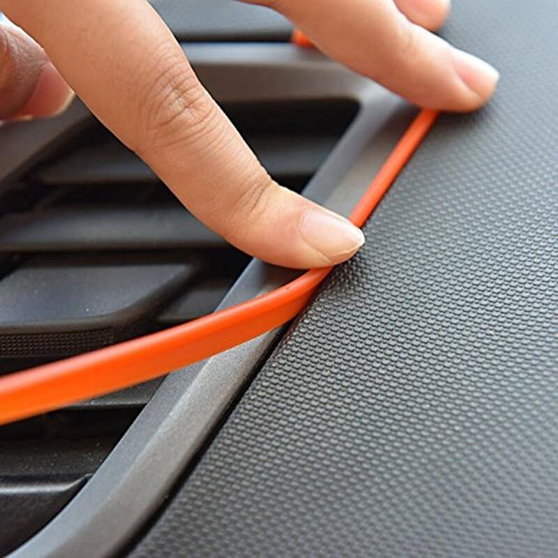 5M Orange Car Door Panel Edge Gap Strip Molding Cover Trim Universal Accessories