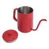 Tetera para Café Pour Over Profesional de Gran Capacidad Cuello de Cisne de Acero Inoxidable Cafetera Tetera con Termómetro para Uso Doméstico 600ml Rojo