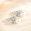 S925 Sterling Silver Bowknot Pearl Earrings - Elegant, Versatile Women's Stud Dangle