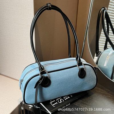 Tasche Damen 2025 Neu Frühling und Sommer Nische Premium Tragbar Bowlingtasche Retro Ein Schulter Crossbody Baguette Tasche