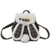 Cute Bunny Ear Fluffy Backpack With Padded Shoulder Straps For Daily Use