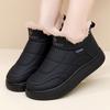 Women's Winter Warm Snow Boots Fuzzy Faux Leather Walking Shoes for Women Casual Anti-Slip Comfortable Workout Short Booties With Faux Fur Lined