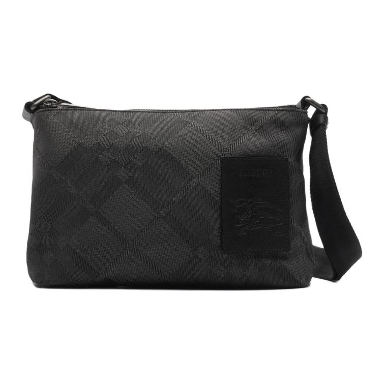 Burberry Classic Equestrian Knight Patch Zipper Closure Nylon And Polyester Crossbody Bag Men Bags Gray 81195881