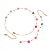 Colorful Flower Bead Necklace and Bracelet Set Fashionable Sturdy Steel Jewelry Accessory for Trendy Women Ladies