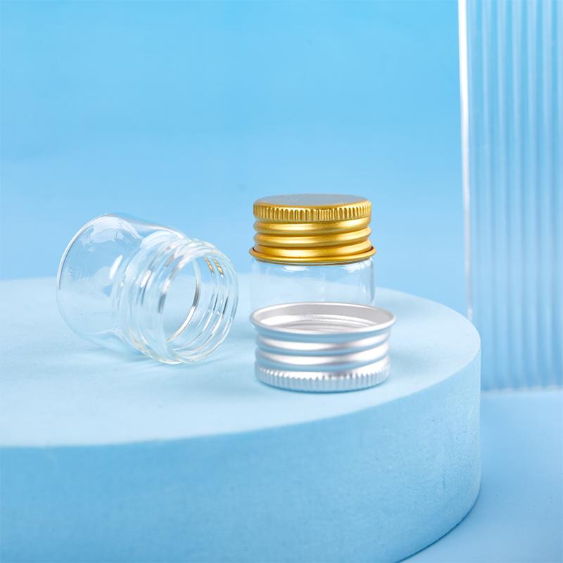 5 ks 10ml Malé Skleněné Skleničky Lahvičky Šroubovací Víčko Skladovací Sklenice Mini Nádoby Průhledné Lahvičky