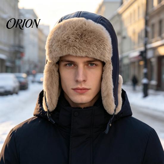 Windproof Trapper Hat with Plush Lining Faux Fur Hat, Winter Ushanka Ear Flaps, Lining, Breathable Lightweight Warm Retro Fuzzy Earflap for Men Women